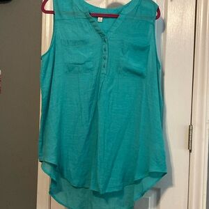 Eat 1946 Green Asymmetrical Sleeveless Top Size XL